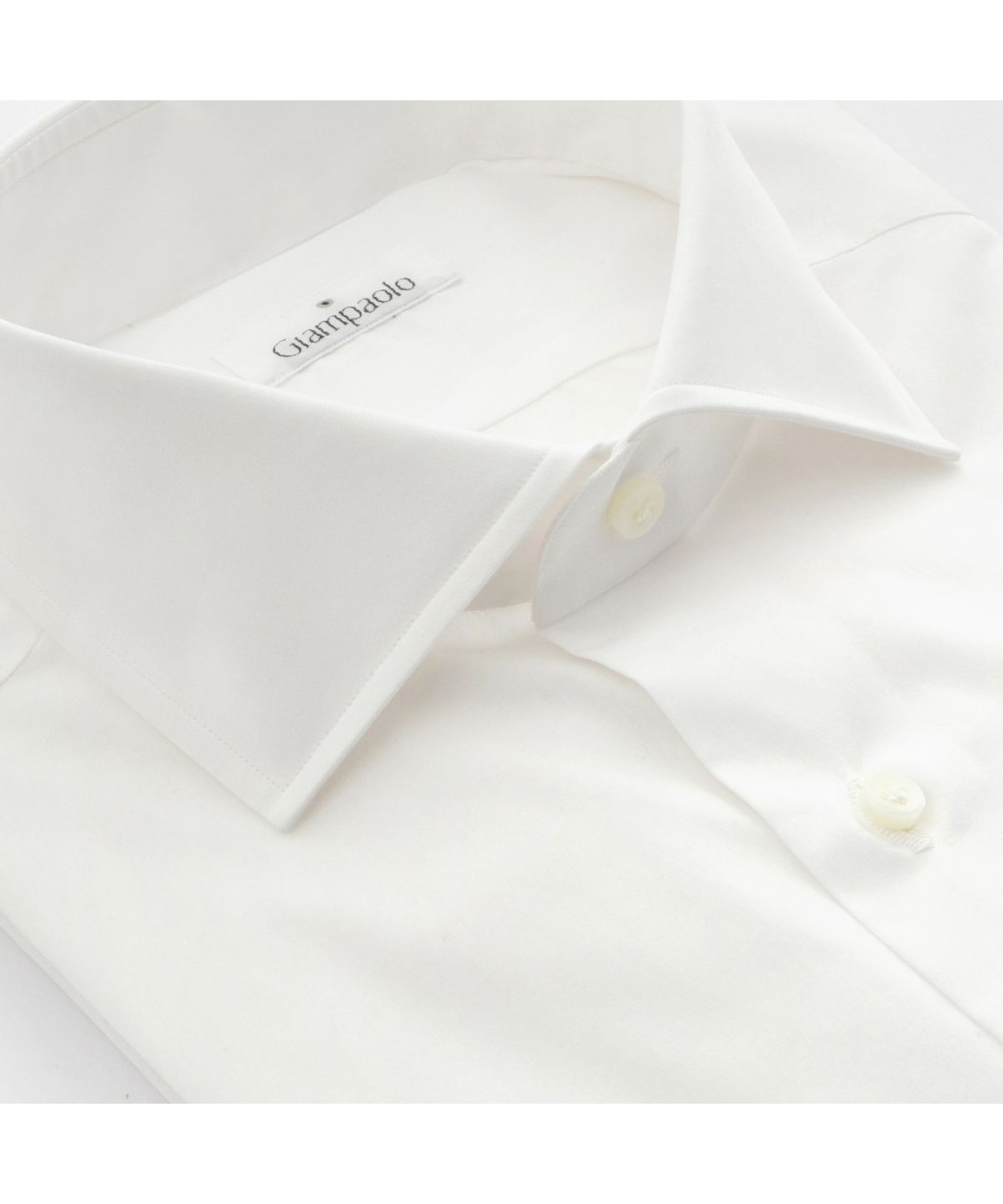  WHITE SHIRT IN POPLIN DOUBLE CUFFS - 8 PHASES MADE BY HAND